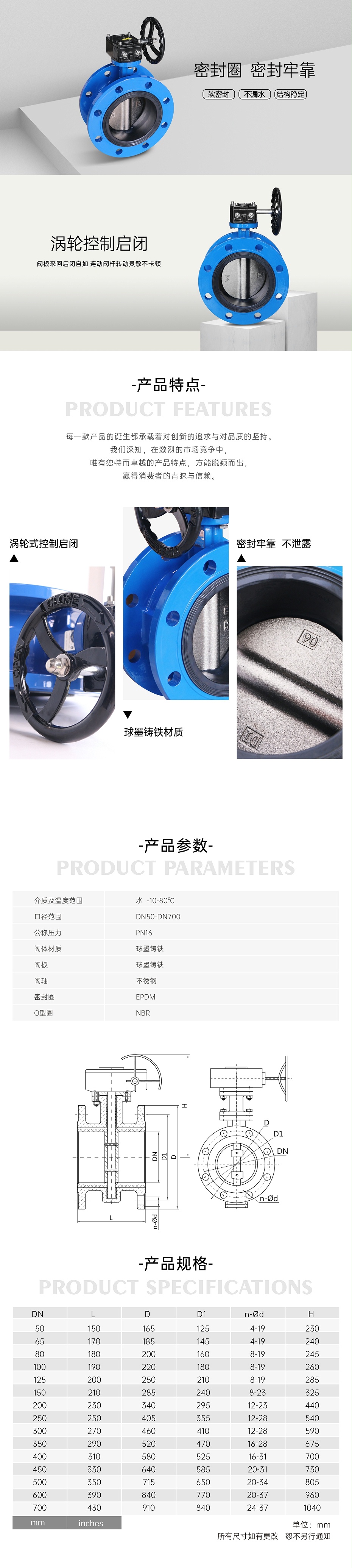 艾德默D341X法蘭渦輪中線蝶閥詳情頁(yè)